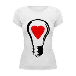 Заказать женскую футболку в Москве. Футболка базовая BIG LAMP! SWITCH ON YOUR LOVE! от HANS ZOGS - готовые дизайны и нанесение принтов.