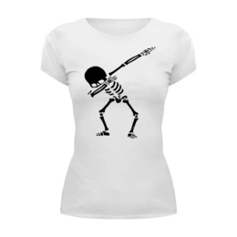 Заказать женскую футболку в Москве. Футболка базовая Скелет Танцует Дэб от MariYang  - готовые дизайны и нанесение принтов.
