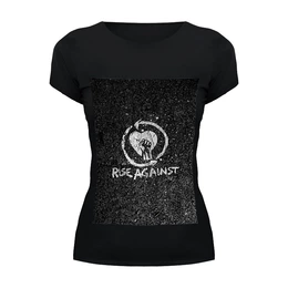 Заказать женскую футболку в Москве. Футболка базовая Rise Against - logo от Денис - готовые дизайны и нанесение принтов.