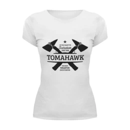Заказать женскую футболку в Москве. Футболка базовая Томагавк от Y L - готовые дизайны и нанесение принтов.