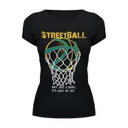 Заказать женскую футболку в Москве. Футболка базовая Streetball от nova_lada - готовые дизайны и нанесение принтов.