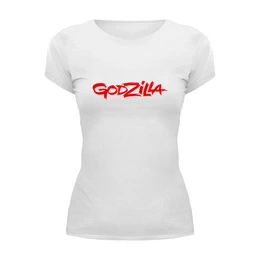 Заказать женскую футболку в Москве. Футболка базовая Godzilla от THE_NISE  - готовые дизайны и нанесение принтов.