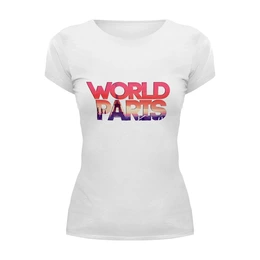 Заказать женскую футболку в Москве. Футболка базовая "DIFFERENT WORLD": Paris от Octopuslabel - готовые дизайны и нанесение принтов.