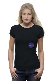 Заказать женскую футболку в Москве. Футболка базовая NASA | НАСА от The Spaceway  - готовые дизайны и нанесение принтов.