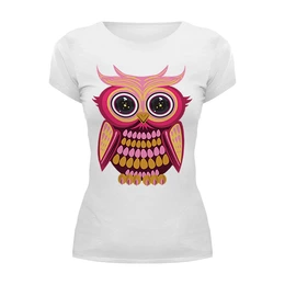 Заказать женскую футболку в Москве. Футболка базовая Сова (Owl) от trugift - готовые дизайны и нанесение принтов.