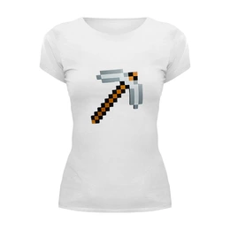 Заказать женскую футболку в Москве. Футболка базовая Minecraft - Кирка от klip - готовые дизайны и нанесение принтов.