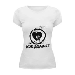 Заказать женскую футболку в Москве. Футболка базовая Rise Against от BURNSHIRTS - готовые дизайны и нанесение принтов.