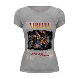 Заказать женскую футболку в Москве. Футболка базовая Nirvana Unplagged album t-shirt от rancid - готовые дизайны и нанесение принтов.