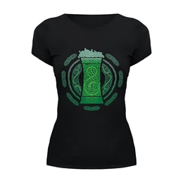 Заказать женскую футболку в Москве. Футболка базовая Зелёный Эль от printik - готовые дизайны и нанесение принтов.