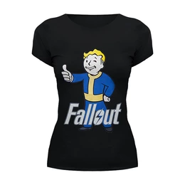 Заказать женскую футболку в Москве. Футболка базовая Fallout game от Leichenwagen - готовые дизайны и нанесение принтов.