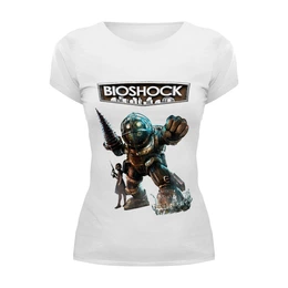 Заказать женскую футболку в Москве. Футболка базовая Bioshock (logo) от karbafoss - готовые дизайны и нанесение принтов.