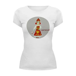 Заказать женскую футболку в Москве. Футболка базовая Масленица от mrs-snit@yandex.ru - готовые дизайны и нанесение принтов.