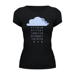 Заказать женскую футболку в Москве. Футболка базовая Цифровой дождь от geekbox - готовые дизайны и нанесение принтов.