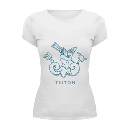 Заказать женскую футболку в Москве. Футболка базовая Тритон от BeliySlon - готовые дизайны и нанесение принтов.