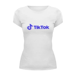 Заказать женскую футболку в Москве. Футболка базовая Tik Tok от THE_NISE  - готовые дизайны и нанесение принтов.