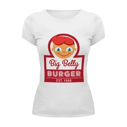 Заказать женскую футболку в Москве. Футболка базовая Big Belly Burger от coolmag - готовые дизайны и нанесение принтов.