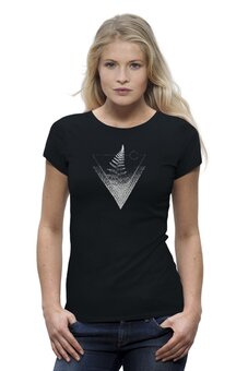 Заказать женскую футболку в Москве. Футболка базовая Fern and Moon Triangle Tattoo от oneredfoxstore@gmail.com - готовые дизайны и нанесение принтов.