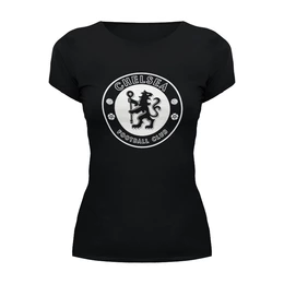 Заказать женскую футболку в Москве. Футболка базовая Chelsea FC (white) от Сергей Дульнев - готовые дизайны и нанесение принтов.