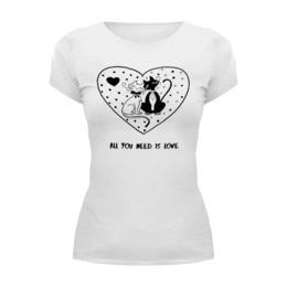 Заказать женскую футболку в Москве. Футболка базовая All you need is Love от kmargo09@yandex.ru - готовые дизайны и нанесение принтов.