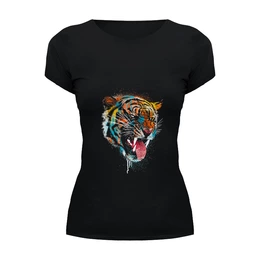 Заказать женскую футболку в Москве. Футболка базовая Tiger от YellowCloverShop - готовые дизайны и нанесение принтов.