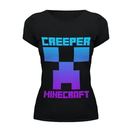 Заказать женскую футболку в Москве. Футболка базовая MINECRAFT CREEPER от weeert - готовые дизайны и нанесение принтов.