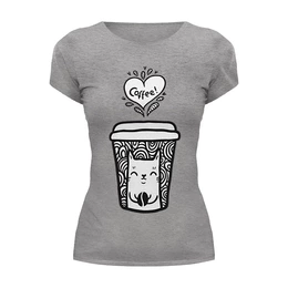 Заказать женскую футболку в Москве. Футболка базовая Кофе(Coffee) от icase - готовые дизайны и нанесение принтов.
