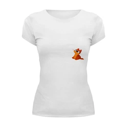 Заказать женскую футболку в Москве. Футболка базовая Рыжий кот от Hop Shop - готовые дизайны и нанесение принтов.