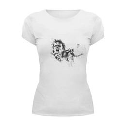Заказать женскую футболку в Москве. Футболка базовая Майкл Джексон от Виктор Гришин - готовые дизайны и нанесение принтов.