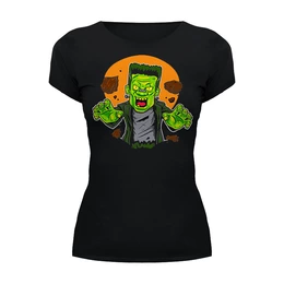 Заказать женскую футболку в Москве. Футболка базовая HALLOWEEN (Frankenstein) от balden - готовые дизайны и нанесение принтов.