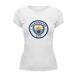 Заказать женскую футболку в Москве. Футболка базовая Manchester City от THE_NISE  - готовые дизайны и нанесение принтов.