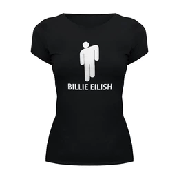 Заказать женскую футболку в Москве. Футболка базовая Billie Eilish от DESIGNER   - готовые дизайны и нанесение принтов.