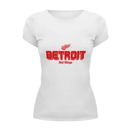 Заказать женскую футболку в Москве. Футболка базовая Detroit Red Wings от kspsshop - готовые дизайны и нанесение принтов.