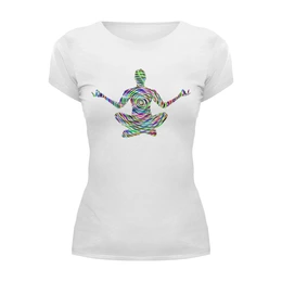 Заказать женскую футболку в Москве. Футболка базовая Медитация + (на спине) от MariYang  - готовые дизайны и нанесение принтов.