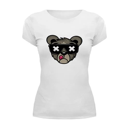 Заказать женскую футболку в Москве. Футболка базовая Медведь от THE_NISE  - готовые дизайны и нанесение принтов.