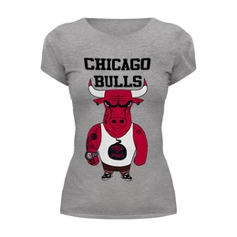 Заказать женскую футболку в Москве. Футболка базовая Chicago Bulls от dizer - готовые дизайны и нанесение принтов.