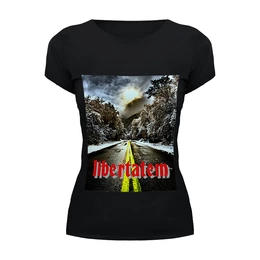 Заказать женскую футболку в Москве. Футболка базовая libertatem от biowulw@yandex.ru - готовые дизайны и нанесение принтов.