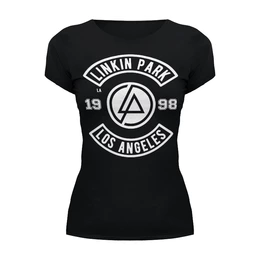 Заказать женскую футболку в Москве. Футболка базовая Linkin Park от geekbox - готовые дизайны и нанесение принтов.