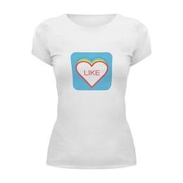 Заказать женскую футболку в Москве. Футболка базовая  like сердце от THE_NISE  - готовые дизайны и нанесение принтов.