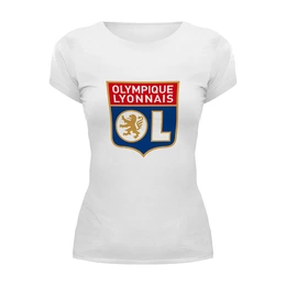 Заказать женскую футболку в Москве. Футболка базовая Olympique Lyonnais от THE_NISE  - готовые дизайны и нанесение принтов.