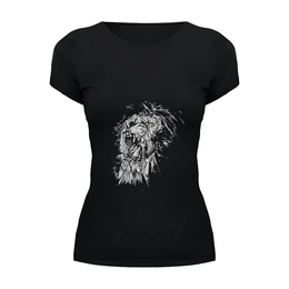 Заказать женскую футболку в Москве. Футболка базовая Growl lion от amid - готовые дизайны и нанесение принтов.