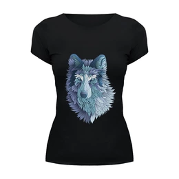 Заказать женскую футболку в Москве. Футболка базовая Beautiful wolf от YellowCloverShop - готовые дизайны и нанесение принтов.