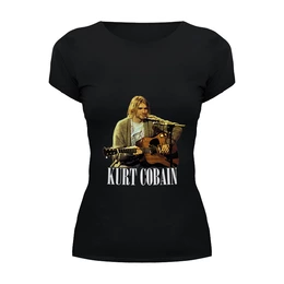 Заказать женскую футболку в Москве. Футболка базовая Nirvana Kurt Cobain guitar t-shirt от rancid - готовые дизайны и нанесение принтов.