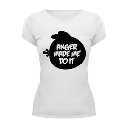 Заказать женскую футболку в Москве. Футболка базовая Angry Bird от trugift - готовые дизайны и нанесение принтов.