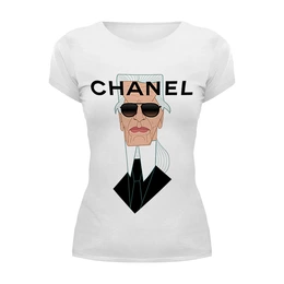 Заказать женскую футболку в Москве. Футболка базовая Chanel от Leichenwagen - готовые дизайны и нанесение принтов.