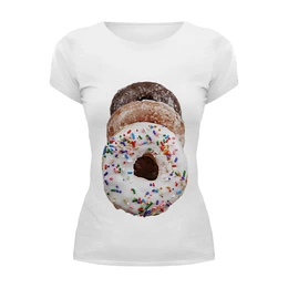Заказать женскую футболку в Москве. Футболка базовая Donuts от chemparparokke - готовые дизайны и нанесение принтов.