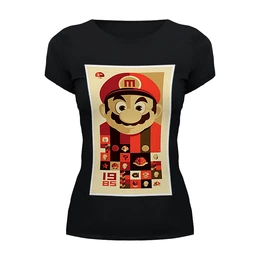 Заказать женскую футболку в Москве. Футболка базовая Супер Марио от scrat29@yandex.ru - готовые дизайны и нанесение принтов.