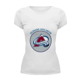 Заказать женскую футболку в Москве. Футболка базовая Colorado Avalanche от kspsshop - готовые дизайны и нанесение принтов.