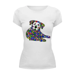 Заказать женскую футболку в Москве. Футболка базовая собака из дудл монстров от Игма - готовые дизайны и нанесение принтов.