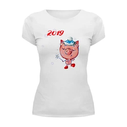Заказать женскую футболку в Москве. Футболка базовая Новогодняя   от T-shirt print  - готовые дизайны и нанесение принтов.