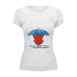 Заказать женскую футболку в Москве. Футболка базовая Осень на дворе от oxanadecor@gmail.com - готовые дизайны и нанесение принтов.